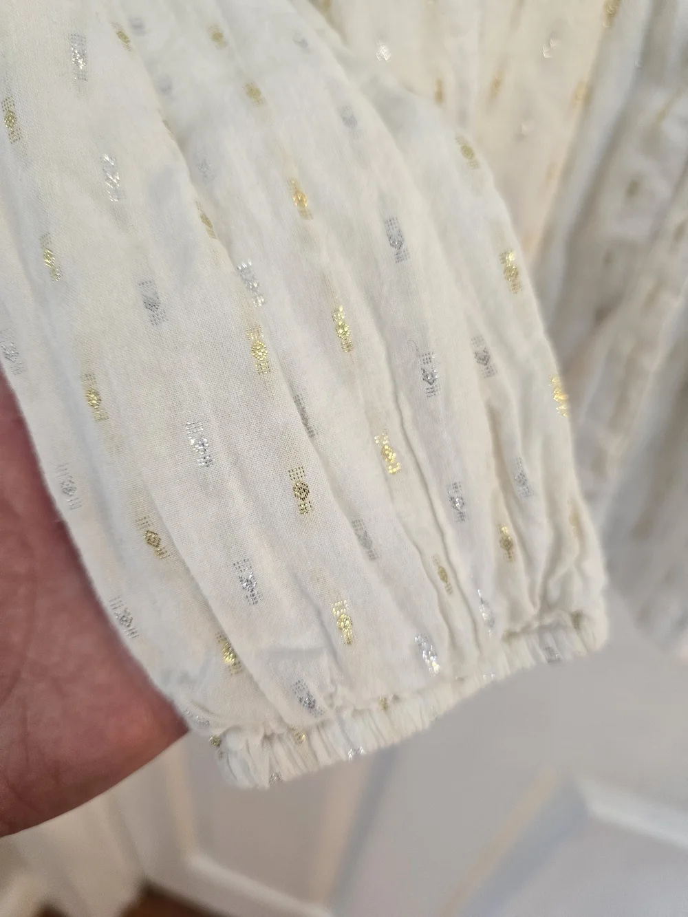 Gymboree Cream Button-Front Peasant Blouse